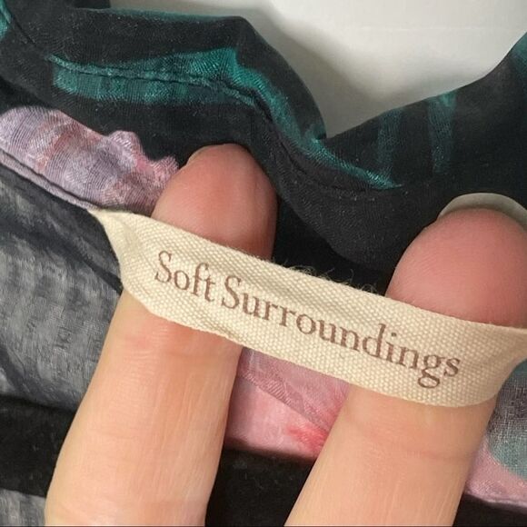 Soft Surroundings Floral Sheer Tunic Length Top, Blouse, Beach Cover up PXL - Picture 10 of 12